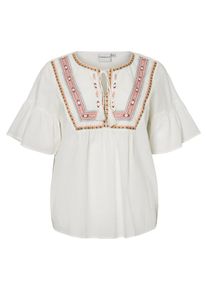 JUNAROSE, Dames Blouse, sinaasappel / rood / wit