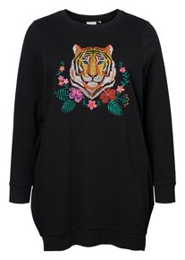 JUNAROSE, Dames Blouse, groen / sinaasappel / lichtroze