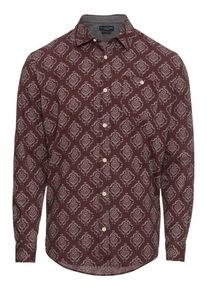 Jack & Jones JACK & JONES, Heren Overhemd 'JPRANTON SHIRT L/S ONE POCKET', wijnrood