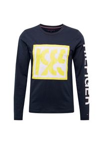 Tommy Hilfiger, Heren Shirt 'SLICE NUMERIC LONG SLEEVE', navy / geel / wit