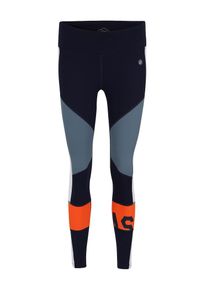 asics, Dames Sportbroek 'COLOR BLOCK CROPPED TIGHT 2', blauw / grijs / sinaasappel