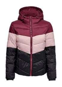 Only, Dames Winterjas, pink / wijnrood / zwart