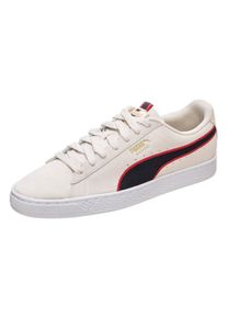 Puma, Heren Sneakers laag 'Suede Classic Sport Stripes', taupe / rood / zwart