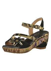 Laura Vita, Dames Sandalen met riem, beige / zwart