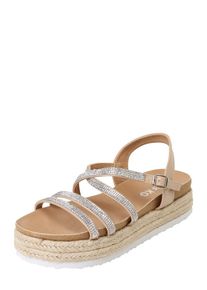 Miss KG, Dames Sandalen met riem 'RAMONE', nude / zilver / wit