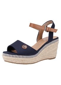 Tom Tailor, Dames Sandalen met riem, navy / koper