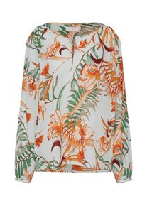 Cream, Dames Tuniek 'Cecile', crème / lichtgroen / sinaasappel