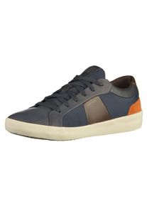 Geox, Heren Sneakers laag, navy / bruin / sinaasappel