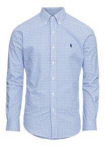 Polo Ralph Lauren, Heren Overhemd 'SL 3BD PPC-LONG SLEEVE-SPORT SHIRT', blauw / wit