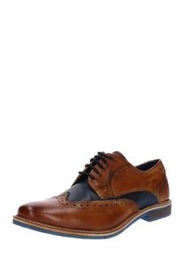 Bugatti, Heren Veterschoen, nachtblauw / cognac