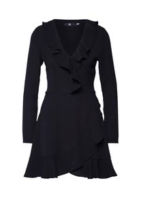 Missguided, Dames Zomerjurk 'LONG SLEEVE RUFFLE TEA DRESS', zwart