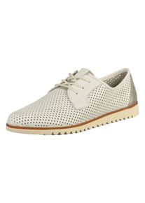 Tamaris, Dames Veterschoen, zilver / wit