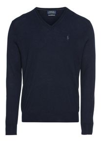 Polo Ralph Lauren, Heren Trui 'LS SF VN PP-LONG SLEEVE-SWEATER', donkerblauw