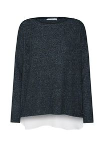 EDC by Esprit, Dames Shirt 'Woven hem T-Shirts', zwart