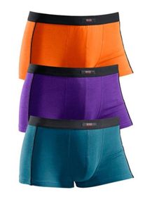 H.I.S. H.I.S, Heren Boxershorts, pastelblauw / donkerlila / sinaasappel