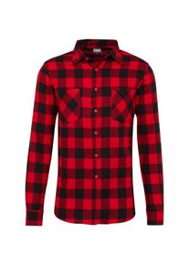 Urban Classics, Heren Overhemd 'Checked Flanell', rood / zwart