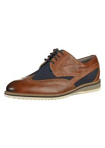 Bugatti, Heren Veterschoen, donkerblauw / bruin / donkerbruin