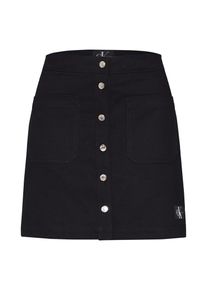 Calvin Klein Jeans, Dames Rok 'COTTON BUTTONED MINI SKIRT', zwart