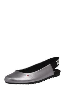 Tommy Jeans, Dames Ballerina met riempjes 'SPORTY METALLIC', zilver