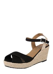 Tom Tailor, Dames Sandalen met riem, beige / zwart