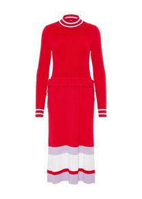 Y.A.S, Dames Gebreide jurk, sering / rood / wit