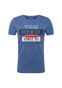 Tom Tailor Denim, Heren Shirt 'NOS T-shirt with print T-Shirt 1/2', blauw