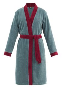 Palmers, Dames Badjas lang 'Soft Dawn', smoky blue / donkerrood