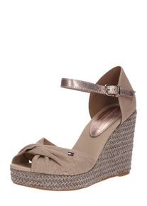 Tommy Hilfiger, Dames Sandaal 'ICONIC ELENA METALLIC CANVAS', sand