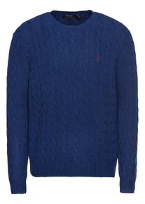 Polo Ralph Lauren, Heren Trui 'LS CABLE CN-LONG SLEEVE-SWEATER', blauw