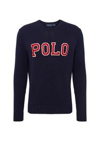 Polo Ralph Lauren, Heren Trui 'LOGO CN-LONG SLEEVE-SWEATER', navy / rood