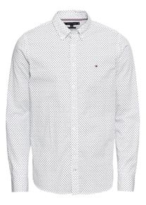 Tommy Hilfiger, Heren Overhemd 'SLIM URBAN MULTI PRINT SHIRT', wit