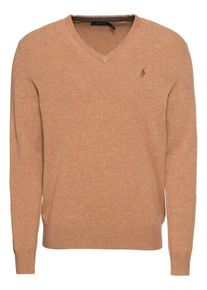 Polo Ralph Lauren, Heren Trui 'LS VN PP-LONG SLEEVE-SWEATER', bruin
