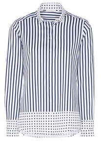 Eterna, Dames Blouse, marine / wit