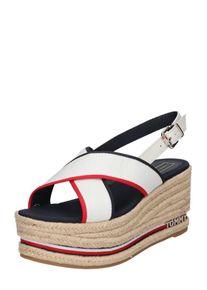 Tommy Hilfiger, Dames Sandaal 'FLATFORM SANDAL CORPORATE RIBBON', blauw / rood / wit