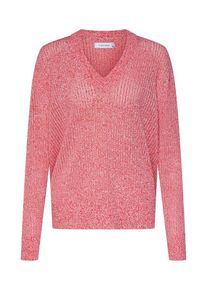 Calvin Klein, Dames Trui 'MICRO LACE MOULINE V NK SWTR', donkerroze / rood