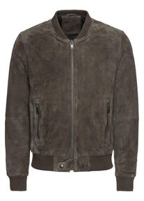 Selected Homme, Heren Tussenjas 'SLHMAX SUEDE BOMBER W', olijfgroen