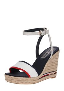 Tommy Hilfiger, Dames Sandaal 'ICONIC ELENA CORPORATE RIBBON', blauw / rood / wit