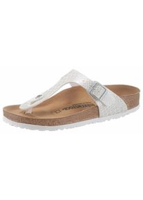 Birkenstock, Dames Teenslipper 'Gizeh', zilver / wit