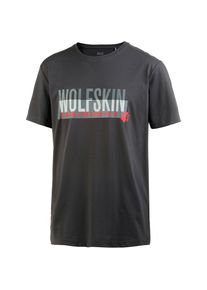Jack Wolfskin, Heren Functioneel shirt 'Slogan T', pastelblauw / grafiet / oranjerood / wit