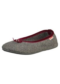 Giesswein, Dames Huisschoenen, grijs / karmijnrood