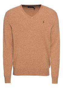 Polo Ralph Lauren, Heren Trui 'LS VN PP-LONG SLEEVE-SWEATER', bruin