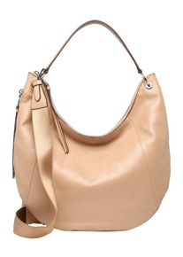 DKNY, Dames Handtas 'TOMPSON-LG HOBO-PEBBLE SUEDE', beige / bruin