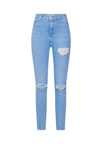 New Look, Dames Jeggings 'ROSIE BRIGHT THIGH GAP RIP DISCO', blauw denim