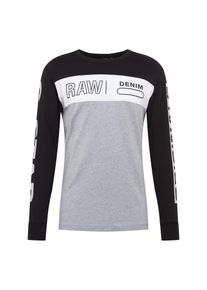 G-Star Raw, Heren Shirt 'Swando block graphic regular r t l\s', grijs / zwart / wit