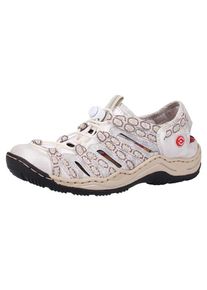 Rieker, Dames Sportieve veterschoen, lichtgrijs / rosa / wit