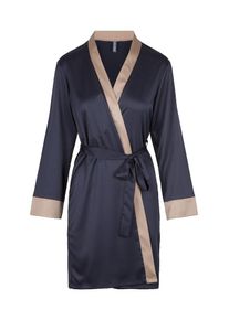 Lingadore, Dames Ochtendjas 'LA-REGINA', beige / donkerblauw