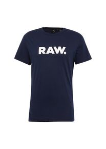 G-Star Raw, Heren Shirt 'Holorn r t s/s', nachtblauw / wit
