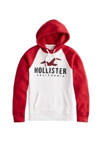 Hollister, Heren Sweatshirt 'DTC RAGLAN ICONIC TECH LOGO PO', rood