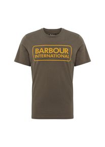 Barbour International, Heren Shirt 'Essential Large Logo Tee', olijfgroen / sinaasappel
