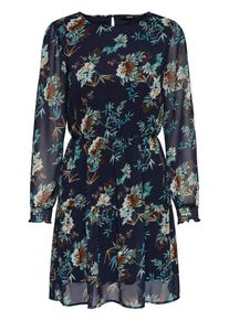 Only, Dames Jurk, aqua / donkerblauw / bruin / groen / wit